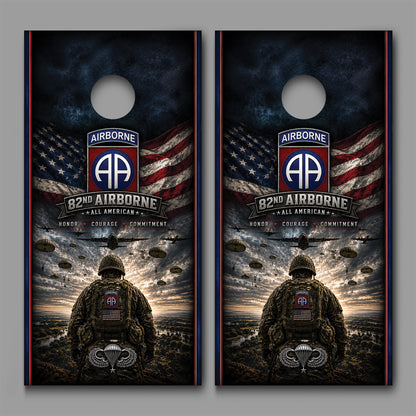 82ND Airborne Division design B Corn hole Board Decal Wraps