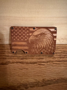 Laser Engraved Unisex Solid Color Aluminum Alloy Open Wallets