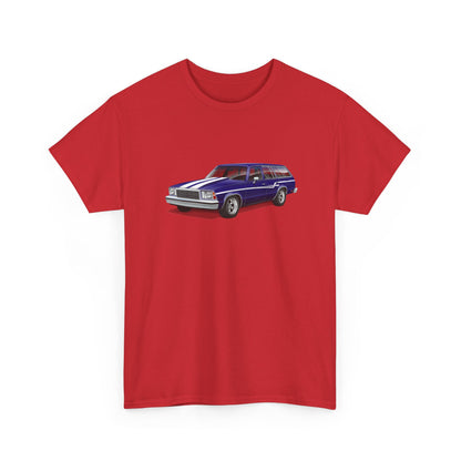 Classic Malibu Station Wagon Tee — Vintage Purple Car Graphic T-Shirt