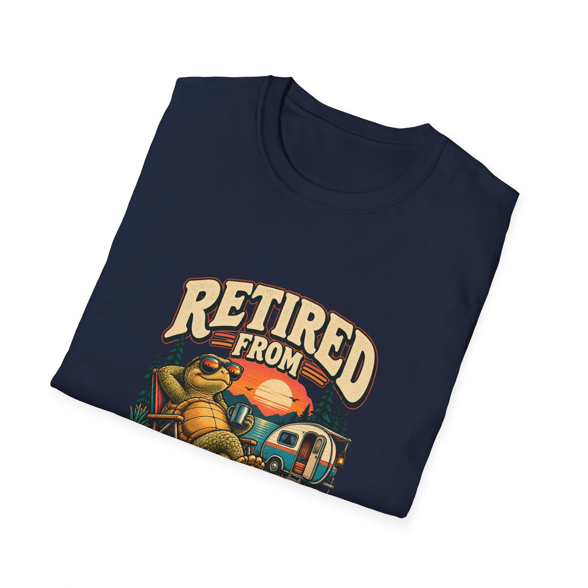 Retired from Giving a Damn T-Shirt | Funny Tortoise Camping Tee
