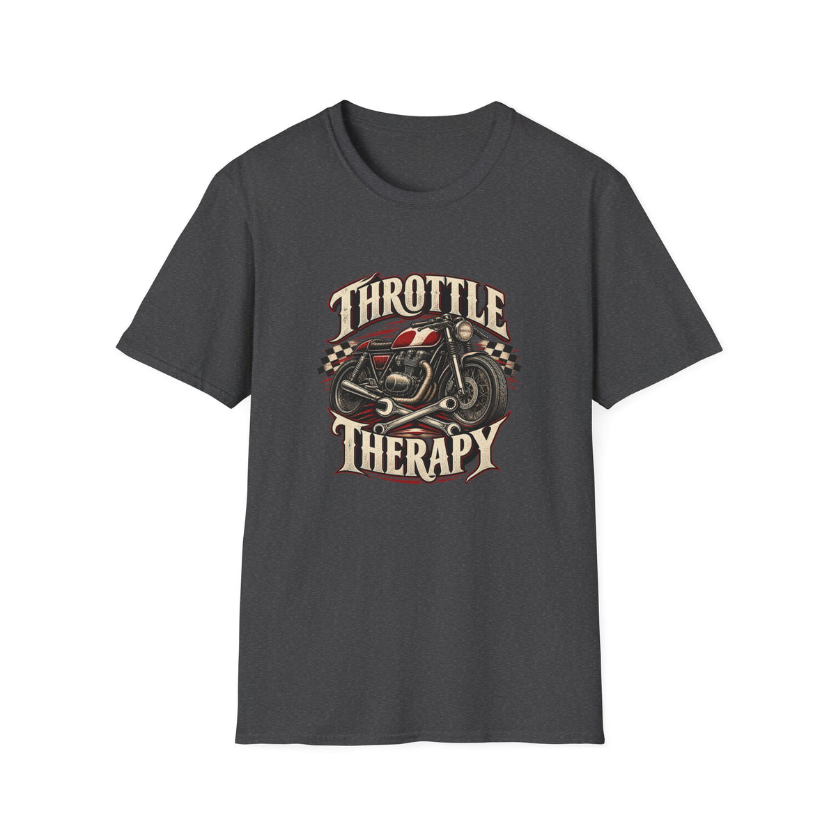 Throttle Therapy T-Shirt | Vintage Cafe Racer Motorcycle Tee