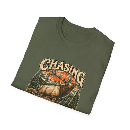 Chasing Elk Country T-Shirt | Vintage Elk Hunting Mountain Tee