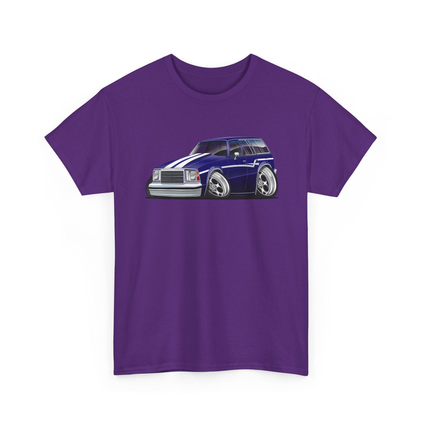 Classic Malibu Blue Wagon Tee — Retro Station Wagon Car Graphic T-Shirt