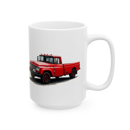 Red Truck Ceramic Mug, (15oz)