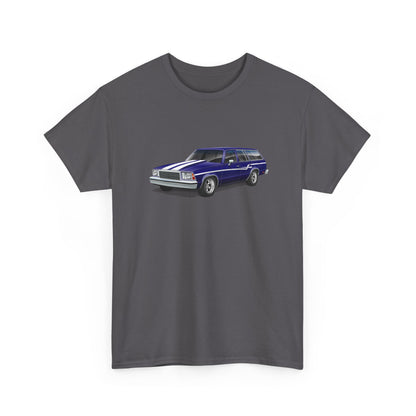 Classic Malibu Station Wagon Tee — Vintage Purple Car Graphic T-Shirt