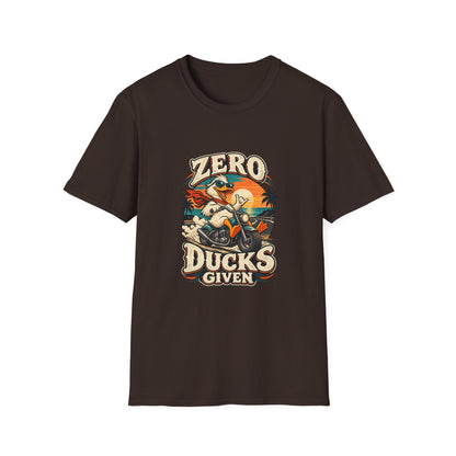 Zero Ducks Given T-Shirt | Funny Duck Motorcycle Tee