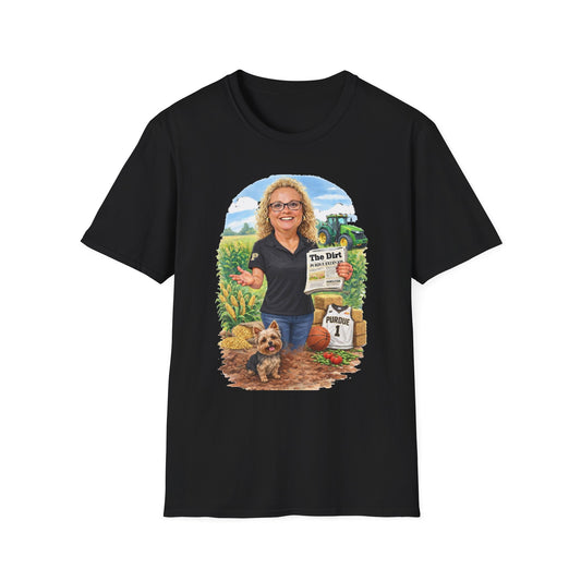 Personalized Farmer Portrait T-Shirt — 'Amy' Garden Sign Design