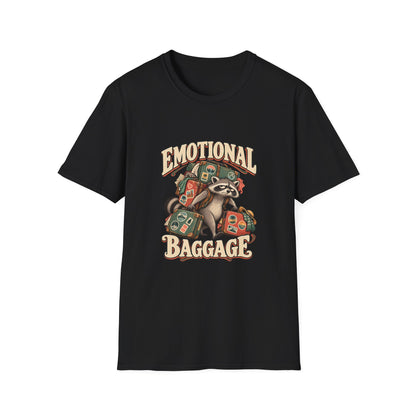 Emotional Baggage T-Shirt | Funny Raccoon Travel Tee