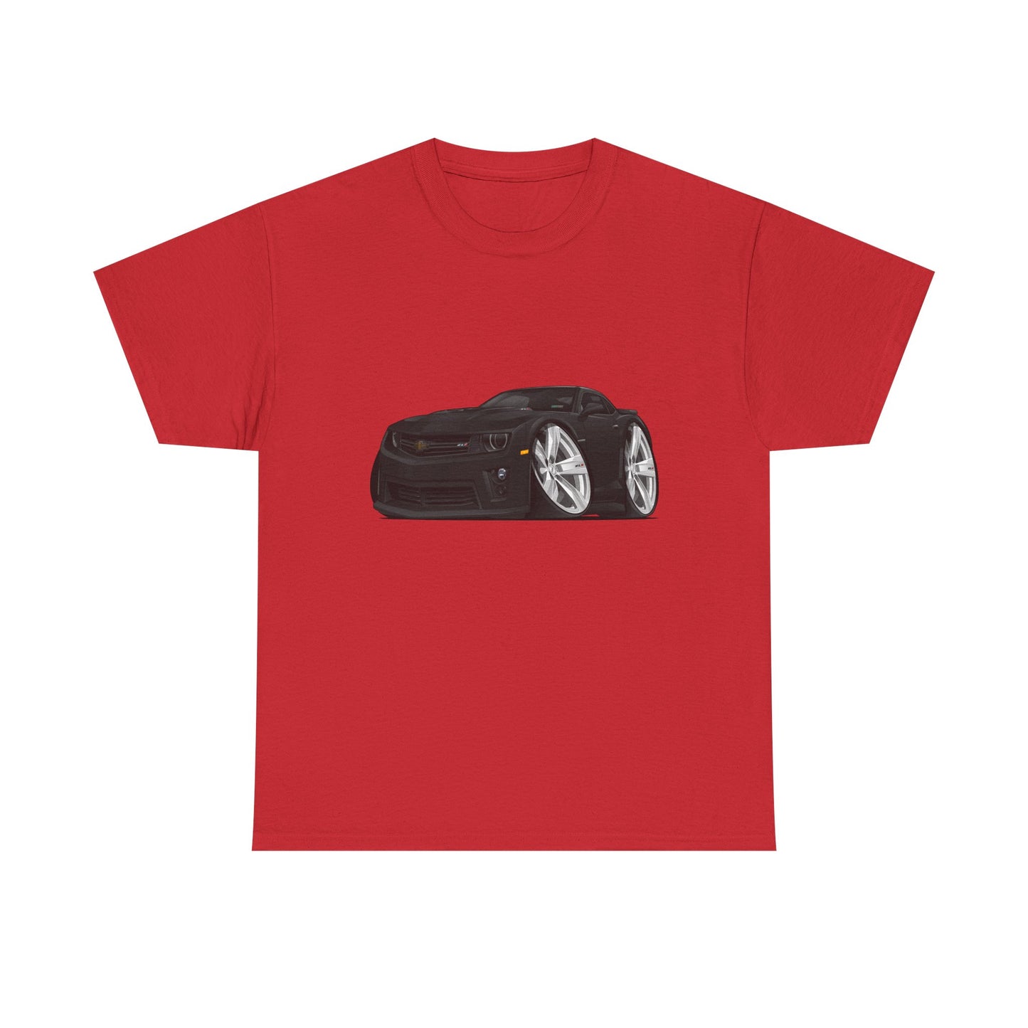 2013 Camaro Car Illustration Tee — Black Sports Car Graphic T-Shirt