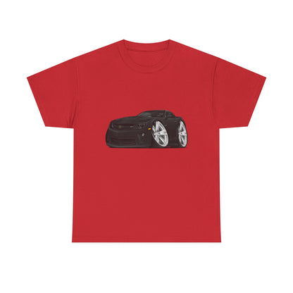 2013 Camaro Car Illustration Tee — Black Sports Car Graphic T-Shirt