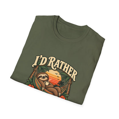 I'd Rather Be Napping T-Shirt | Funny Sloth Hammock Tee