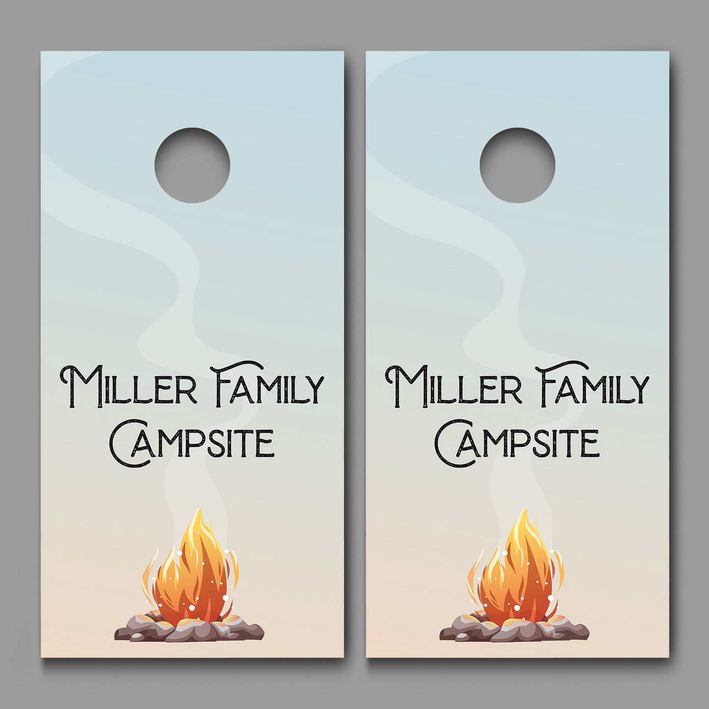 Custom Family Name Campsite Corn hole Board Decal Wraps