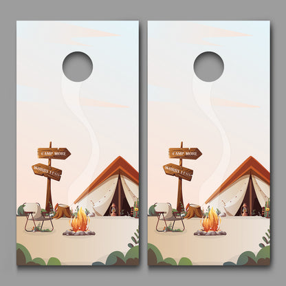 Camp More Worry Less Corn hole Board Decal Wraps