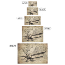 Ag Biplane Sprayer World Map Rug 5 Sizes