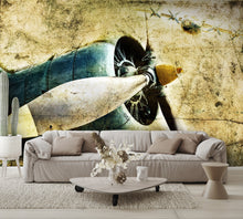 aircraft engine mural living room 
