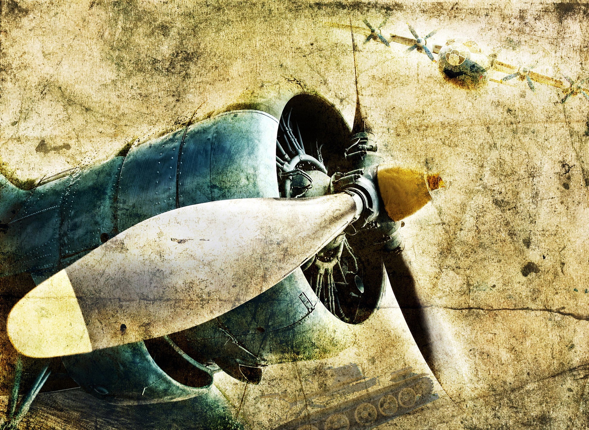 aircraft engine mural proof