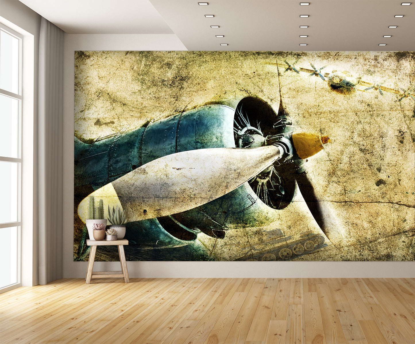 aircraft engine mural extra room 
