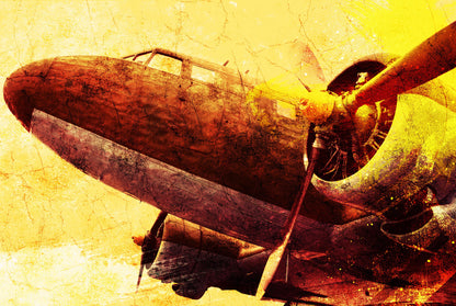 Vintage Airplane Wall Mural Art Military Sepia Wallpaper proof