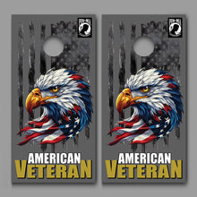 American Veteran Bald Eagle Flag Cornhole Board Decal Wrap