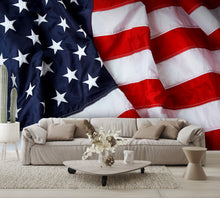 Patriotic Waving American Flag Wallpaper Wall Mural living room