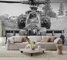 Apache Helicopter Wall Mural Military Wallpaper Large living room