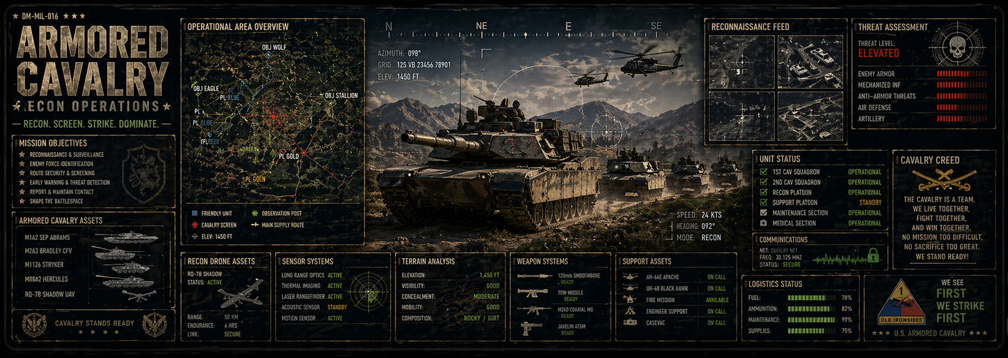 Armored Cavalry Recon Desk Mat
