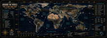 Around the World Flight Map Desk Mat