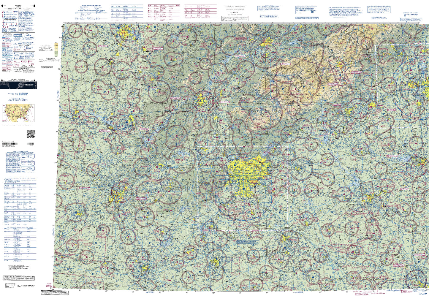 Aeronautical Chart Atlanta Wall Mural