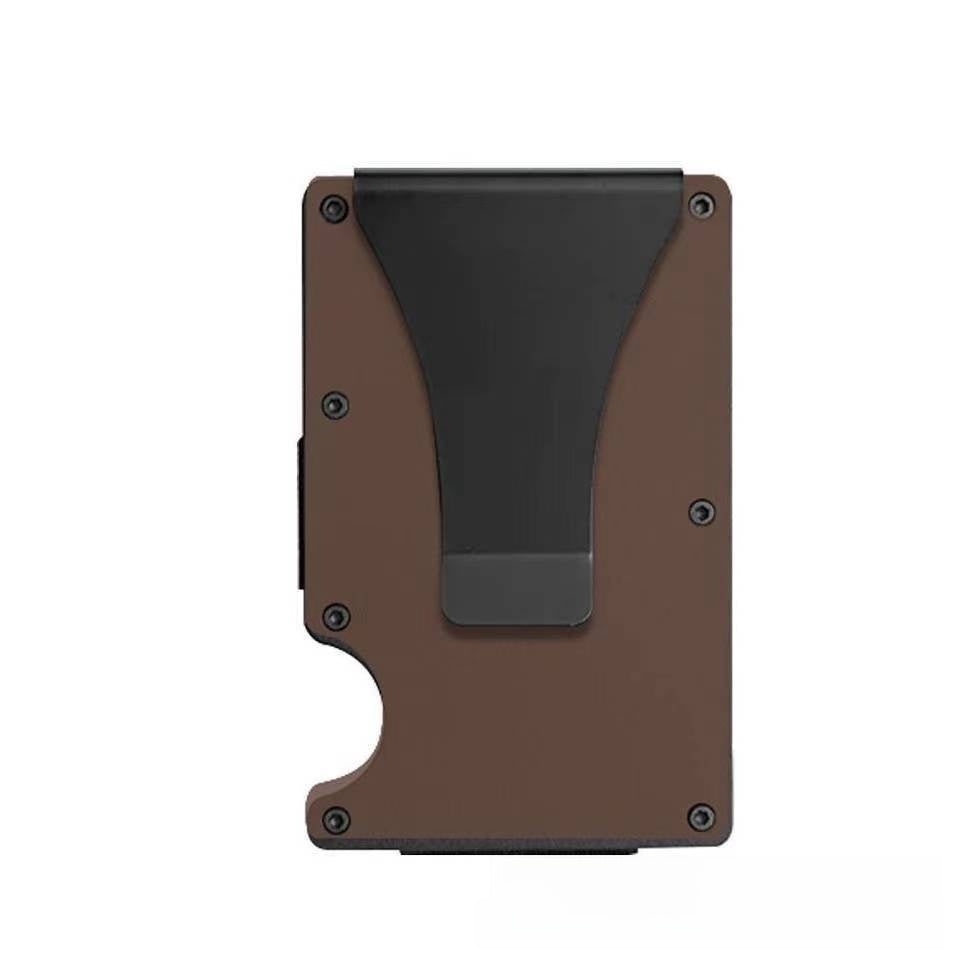 Laser Engraved Unisex Solid Color Aluminum Alloy Open Wallets