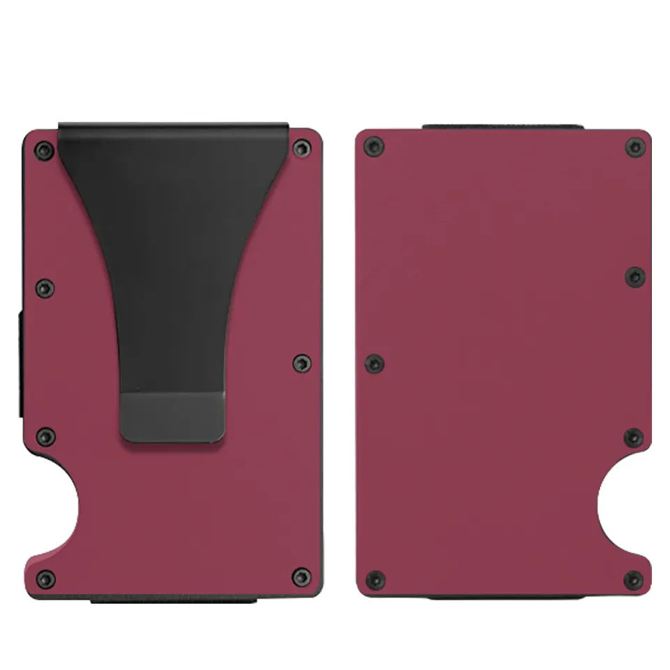 Laser Engraved Unisex Solid Color Aluminum Alloy Open Wallets