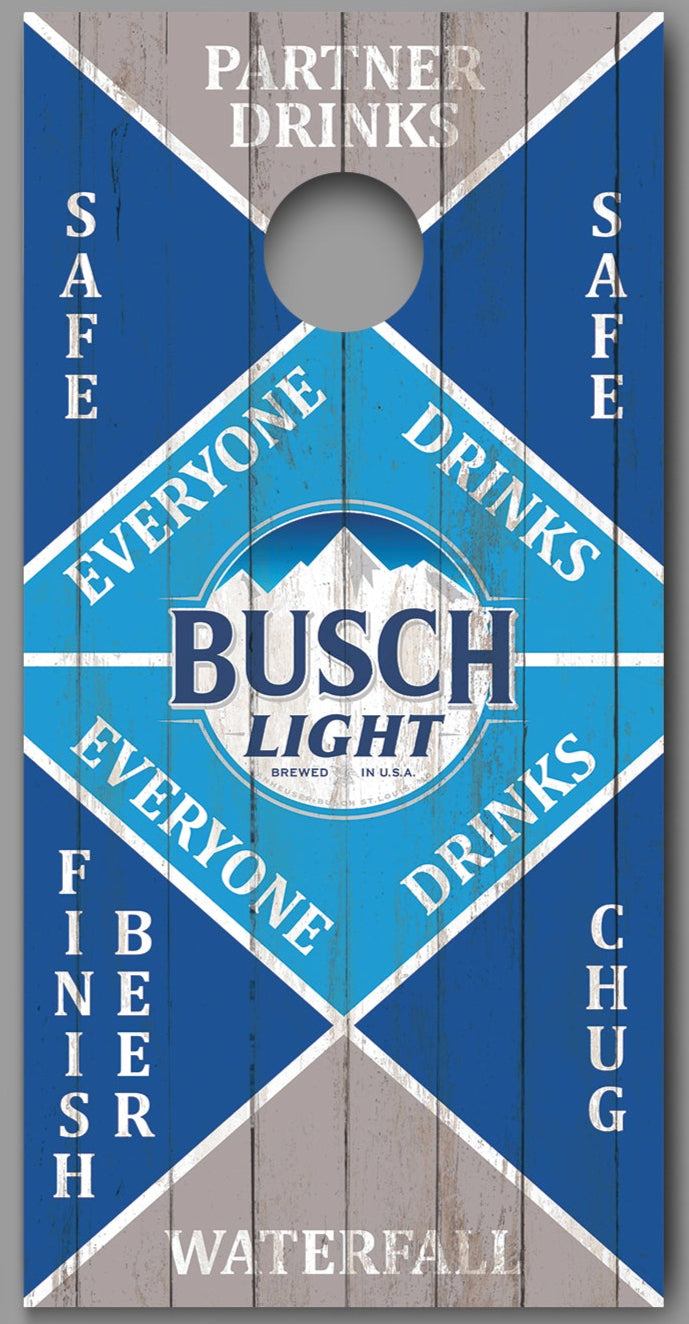 Drinking Game Busch Light Design Cornhole Board Decal Wraps