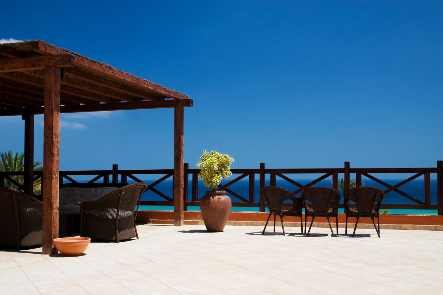 Balcony Ocean View Wallpaper Room Extension Wall Mural proof