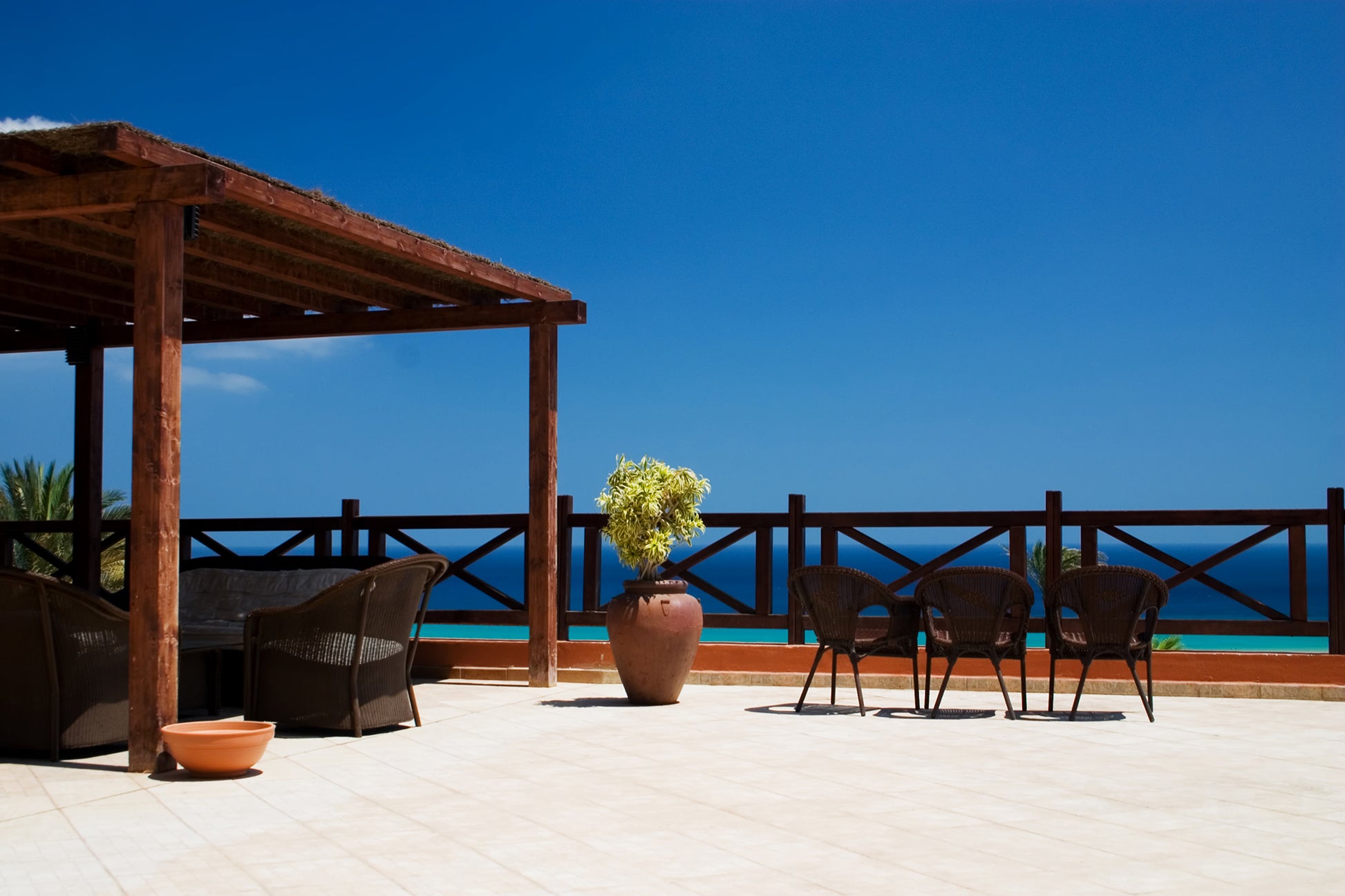 Balcony Ocean View Wallpaper Room Extension Wall Mural proof