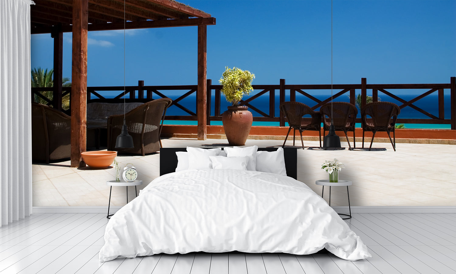 Balcony Ocean View Wallpaper Room Extension Wall Mural bedrioom