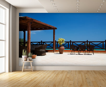 Balcony Ocean View Wallpaper Room Extension Wall Mural extra room