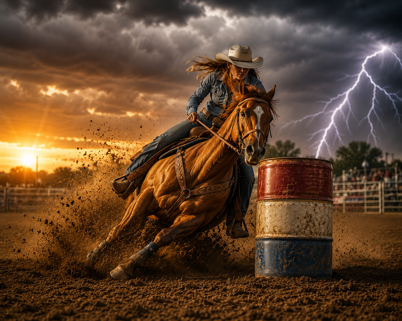 Barrel Racing Thunder Wall Mural