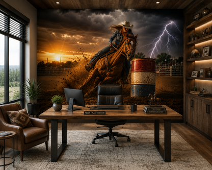 Barrel Racing Thunder Wall Mural