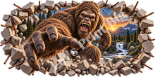 3D Bigfoot Breakthrough Wall Decal – Sasquatch Indoor & Outdoor Premium Vinyl Graphic