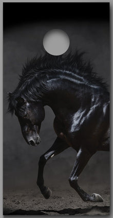 Black Stallion Horse Design Corn Hole Board Decal Wrap