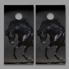 Black Stallion Horse Design Corn Hole Board Decal Wrap