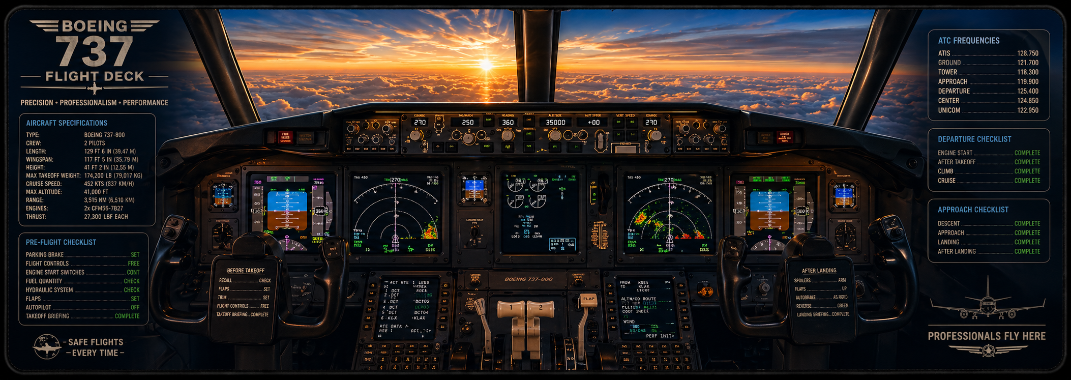 Boeing Airliner Flight Deck Desk Mat
