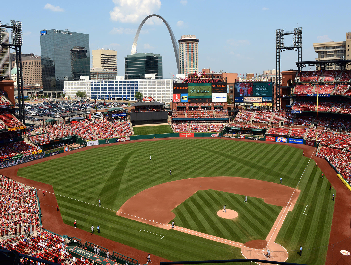 Busch Stadium Baseball Diamond Field Custom Designed Wallpaper