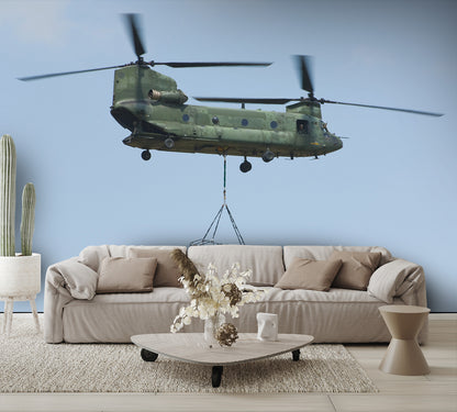 CH 47 Chinook Helicopter wallpaper Wall Mural dual rotor living room