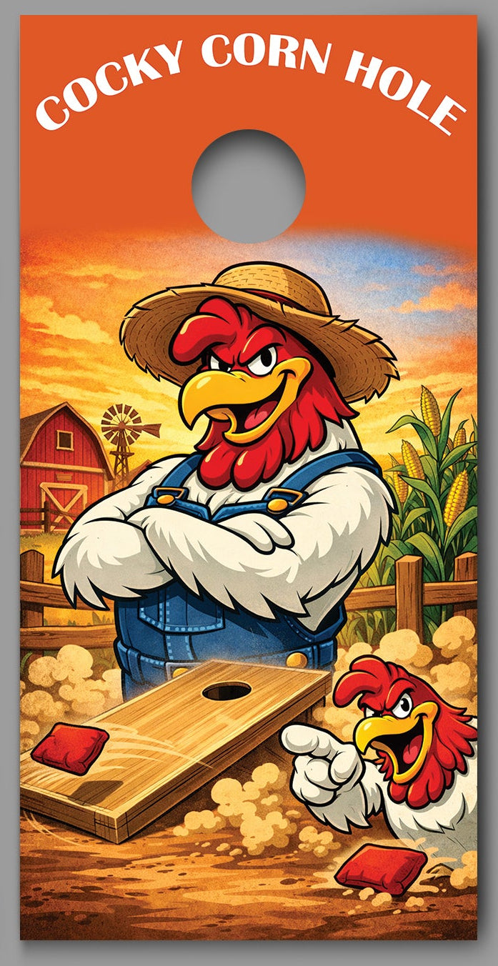 Cocky Corn Hole Rooster Corn hole Decal Wraps