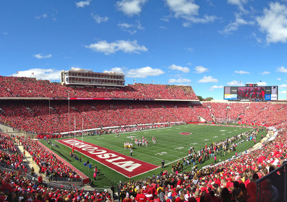 Camp Randall Stadium Day Game Blue Sky and Clouds Wall Mural