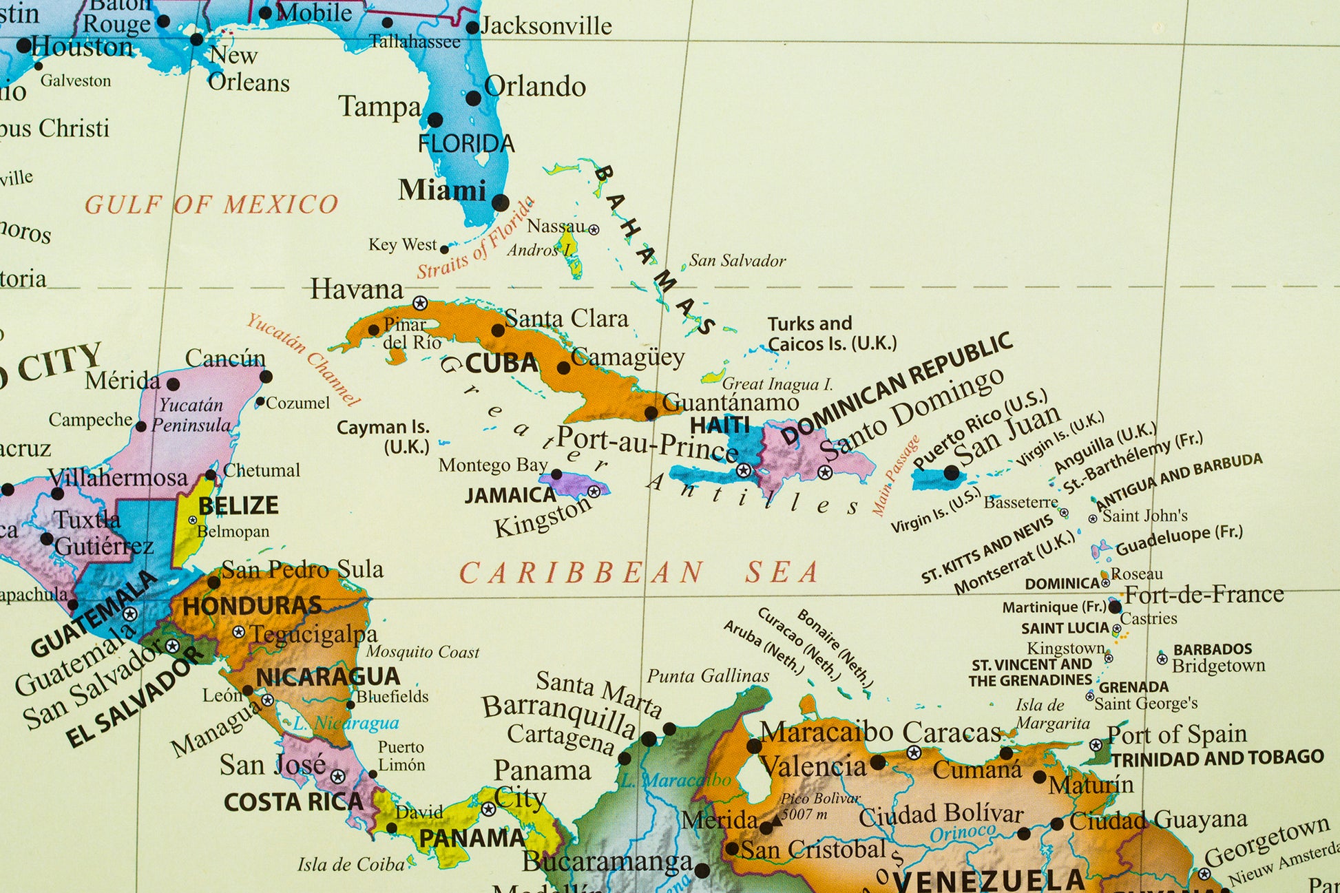 Caribbean Islands Map Wall Mural Large Image Wallpaper proof