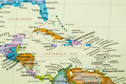 Caribbean Islands Map Wall Mural Large Image Wallpaper proof