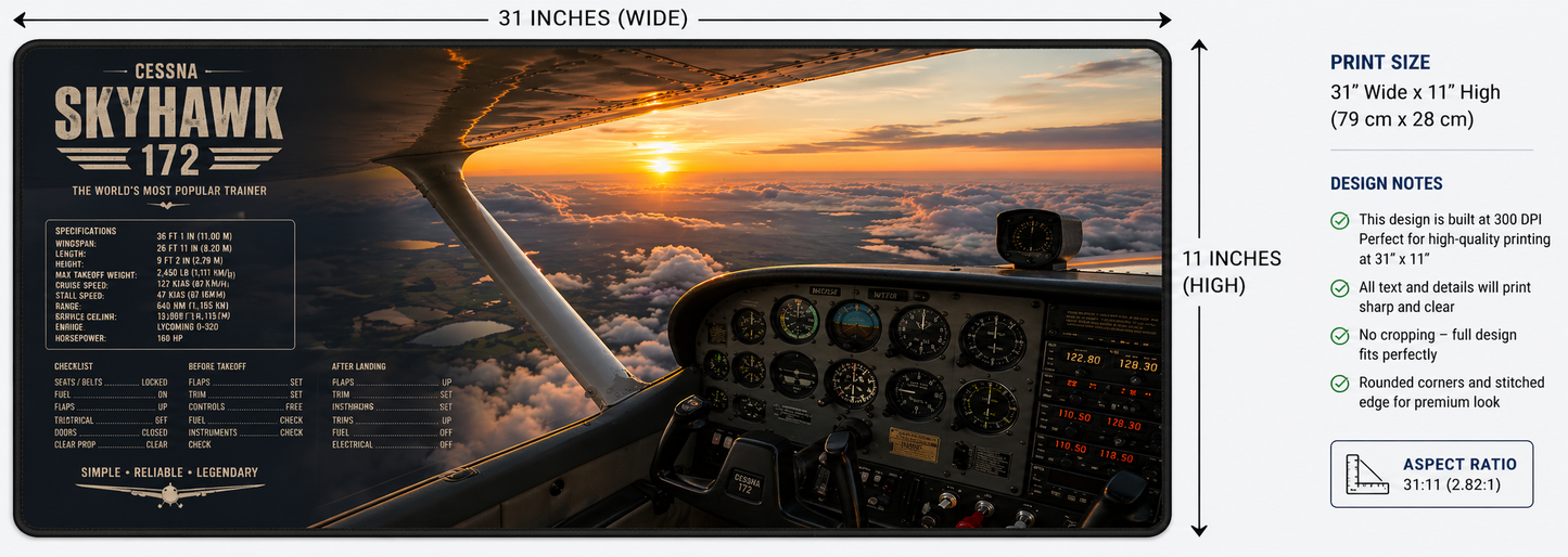 Cessna Skyhawk Cockpit Desk Mat