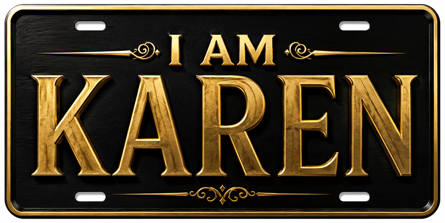 I AM KAREN design B License Plate Car Tag