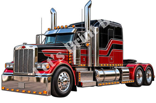Classic Semi Truck Contour Cut Decal – Indoor or Outdoor